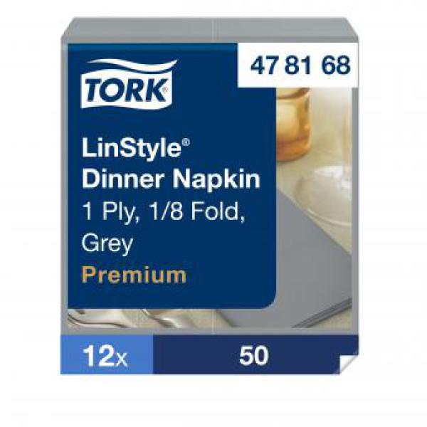 Tork-Premium-Linstyle®-Grey-Dinner-Napkin-1-8-Folded
